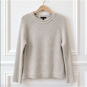 Carolyn Taylor Womens M Boucle Knit Pullover Sweater Long Sleeve Textured Crew